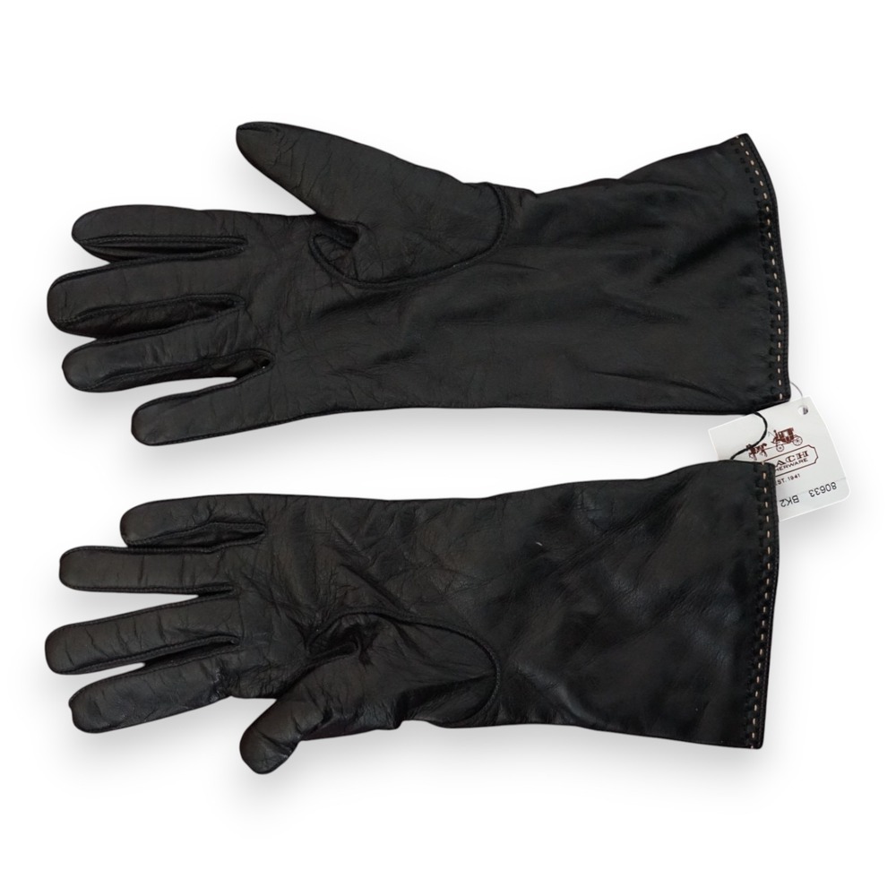 NWT Vintage Coach Women's Leather Glove 80633 BK2 Black Size 6.5‎